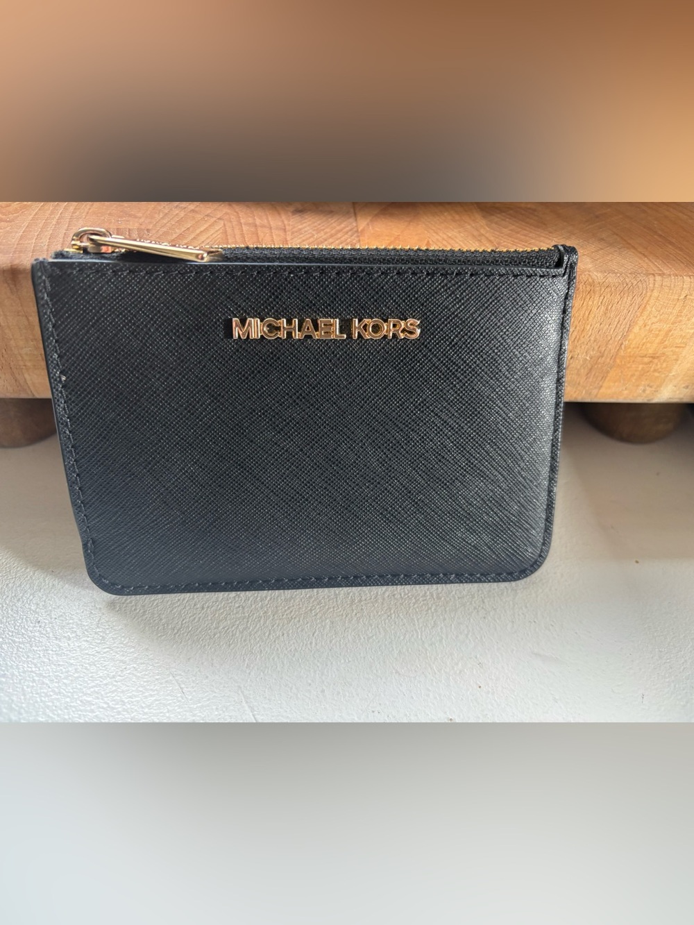 Michael Kors Black Saffiano Leather Card case Wallet